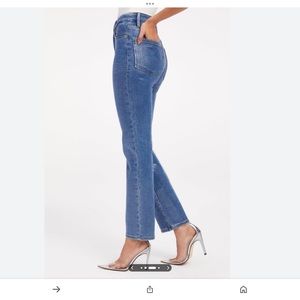 Good American GOOD CLASSIC INDIGO SNAKE SLIM JEAN Sz 6 New Blue 28”long $185